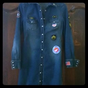 "Diab'less" Blue Denim Shirt Dress or Coat